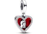 Pandora Ciondolo Doppio Con Cuore Rosso E Buco Della Serratura 793119C01 Ciondolo