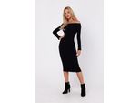 Made Of Emotion Abito Off Shoulder Da Donna Mshikela M757 Nero L/Xl