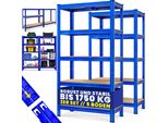 Monzana® 2X Scaffali Metallo 180X90X40Cm Portata Totale 1750 Kg 10 Pannelli Mdf Scaffalatura Metallo Scaffali Ad Alta Portata Scaffale Cantina