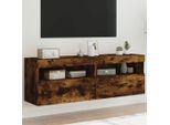 Maison Exclusive - Mobile Tv Con Luci Led 2 Pezzi In Rovere Affumicato 60X30X40 Cm