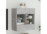 Maison Exclusive - Mobile Tv Con Luci Led Grigio Cemento 58,5X30X60,5 Cm