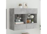 Maison Exclusive - Mobile Tv Con Luci Led Grigio Cemento 78,5X30X60,5 Cm