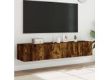 Maison Exclusive - Mobile Tv Con Luci Led 2 Pezzi Rovere Affumicato 80X35X31Cm