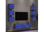 Maison Exclusive - Mobili Tv A Muro Con Led 8Pz Grigio Cemento Legno Multistrato