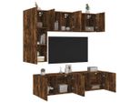 Maison Exclusive - Mobili Tv A Muro 5Pz Rovere Fumo In Legno Multistrato