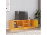 Maison Exclusive - Mobile Tv 2 Pezzi Giallo Senape 67X39X44 Cm Acciaio
