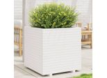 Maison Exclusive - Fioriera Da Giardino Bianca 70X70X72,5Cm Legno Massello Di Pino