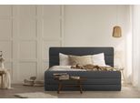 Polsterbett Home Affaire "Merrit", Grau (Anthrazit), B:213Cm H:124Cm L:214Cm, Struktur (70% Recyceltes Polyester, 30% Polyester), Betten, Polsterbett Ohne Bettkasten Polsterbett, Quernaht Im Kopf- Und FußTeil, In 5 Breiten, Auch In 220 Cm LäNge