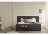 Polsterbett Home Affaire "Merrit", Grau (Anthrazit), B:193Cm H:124Cm L:214Cm, Struktur (70% Recyceltes Polyester, 30% Polyester), Betten, Polsterbett Ohne Bettkasten Polsterbett, Quernaht Im Kopf- Und FußTeil, In 5 Breiten, Auch In 220 Cm LäNge