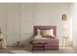 Polsterbett Home Affaire "Merrit", Rot (Rot, Grau), B:103Cm H:124Cm L:214Cm, Struktur (70% Recyceltes Polyester, 30% Polyester), Betten, Polsterbett Ohne Bettkasten Polsterbett, Quernaht Im Kopf- Und FußTeil, In 5 Breiten, Auch In 220 Cm LäNge