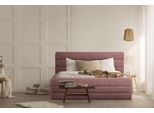 Polsterbett Home Affaire "Merrit", Rot (Rot, Grau), B:193Cm H:124Cm L:214Cm, Struktur (70% Recyceltes Polyester, 30% Polyester), Betten, Polsterbett Ohne Bettkasten Polsterbett, Quernaht Im Kopf- Und FußTeil, In 5 Breiten, Auch In 220 Cm LäNge