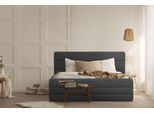 Polsterbett Home Affaire "Merrit", Grau (Anthrazit), B:213Cm H:124Cm L:234Cm, Struktur (70% Recyceltes Polyester, 30% Polyester), Betten, Polsterbett Ohne Bettkasten Polsterbett, Quernaht Im Kopf- Und FußTeil, In 5 Breiten, Auch In 220 Cm LäNge