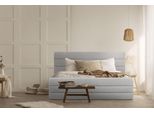 Polsterbett Home Affaire "Merrit", Beige, B:213Cm H:124Cm L:214Cm, Struktur (70% Recyceltes Polyester, 30% Polyester), Betten, Polsterbett Ohne Bettkasten Polsterbett, Quernaht Im Kopf- Und FußTeil, In 5 Breiten, Auch In 220 Cm LäNge
