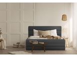Polsterbett Home Affaire "Merrit", Grau (Anthrazit), B:173Cm H:124Cm L:214Cm, Struktur (70% Recyceltes Polyester, 30% Polyester), Betten, Polsterbett Ohne Bettkasten Polsterbett, Quernaht Im Kopf- Und FußTeil, In 5 Breiten, Auch In 220 Cm LäNge