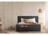 Polsterbett Home Affaire "Merrit", Grau (Anthrazit), B:173Cm H:124Cm L:234Cm, Struktur (70% Recyceltes Polyester, 30% Polyester), Betten, Polsterbett Ohne Bettkasten Polsterbett, Quernaht Im Kopf- Und FußTeil, In 5 Breiten, Auch In 220 Cm LäNge