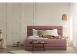 Polsterbett Home Affaire "Merrit", Rot (Rot, Grau), B:213Cm H:124Cm L:234Cm, Struktur (70% Recyceltes Polyester, 30% Polyester), Betten, Polsterbett Ohne Bettkasten Polsterbett, Quernaht Im Kopf- Und FußTeil, In 5 Breiten, Auch In 220 Cm LäNge