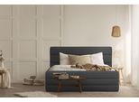 Polsterbett Home Affaire "Merrit", Grau (Anthrazit), B:193Cm H:124Cm L:234Cm, Struktur (70% Recyceltes Polyester, 30% Polyester), Betten, Polsterbett Ohne Bettkasten Polsterbett, Quernaht Im Kopf- Und FußTeil, In 5 Breiten, Auch In 220 Cm LäNge