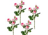 Kunstblume Creativ Green, Rosa, H:39Cm, Kunststoff, Polyester, Kunstpflanzen, 4Er Set