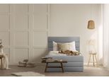 Polsterbett Home Affaire "Merrit", Grau (Hellgrau), B:103Cm H:124Cm L:214Cm, Struktur (70% Recyceltes Polyester, 30% Polyester), Betten, Polsterbett Ohne Bettkasten Polsterbett, Quernaht Im Kopf- Und FußTeil, In 5 Breiten, Auch In 220 Cm LäNge