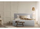 Polsterbett Home Affaire "Merrit", Beige, B:213Cm H:124Cm L:234Cm, Struktur (70% Recyceltes Polyester, 30% Polyester), Betten, Polsterbett Ohne Bettkasten Polsterbett, Quernaht Im Kopf- Und FußTeil, In 5 Breiten, Auch In 220 Cm LäNge