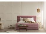 Polsterbett Home Affaire "Merrit", Rot (Rot, Grau), B:153Cm H:124Cm L:214Cm, Struktur (70% Recyceltes Polyester, 30% Polyester), Betten, Polsterbett Ohne Bettkasten Polsterbett, Quernaht Im Kopf- Und FußTeil, In 5 Breiten, Auch In 220 Cm LäNge