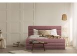 Polsterbett Home Affaire "Merrit", Rot (Rot, Grau), B:173Cm H:124Cm L:214Cm, Struktur (70% Recyceltes Polyester, 30% Polyester), Betten, Polsterbett Ohne Bettkasten Polsterbett, Quernaht Im Kopf- Und FußTeil, In 5 Breiten, Auch In 220 Cm LäNge