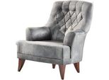Poltrona Design 1 Posto Lusso Relax Tessile Poltrona Grigia In Soggiorno Club Lounge