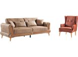 Luxury Us Western Sofa Set Couch Loft Furniture 3+1 Seater Sofa Armchair 2-Piece New