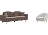 Set Di Divani Moderni Poltrona Divano Tessile Divano Completo 3+1 Posti