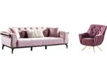 Set Di Divani Moderni Poltrona Divano Tessile Lusso Completo Lusso 3+1 Posti