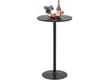 Costway Tavolo Bistrot Rotondo, Tavolo Da Cocktail Alto 105 Cm Ad Altezza Bancone, Tavolo Pub Trasformabile Nero