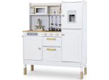 Cucina Classica In Legno Per Bambini - Con Effetti Luminosi E Sonori - Accessori Inclusi - Da 3 Anni - Bianco Elegante - Giocattolo Montessori