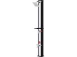 Gartio Doccia Solare - Buitendouche Per Giardino, Campeggio E Piscina - 40L - Con Soffione A Pioggia, Doccetta E Miscelatore - Nero E Argento - Altezza 225Cm