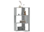 Maison Exclusive - Libreria Angolare 3 Ripiani Grigio Sonoma 50X50X102 Cm Materiale Ligneo