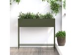 Maison Exclusive - Fioriera Rialzata Da Giardino Verde Oliva 100 X 26 X 82 Cm Acciaio