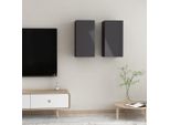 Maison Exclusive - Mobile Tv 2 Pezzi Grigio Lucido 30,5X30X60 Cm Materiale Ligneo