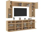 Maison Exclusive - Set Mobili Tv A Muro 6 Pz Con Luci Led Rovere Sonoma