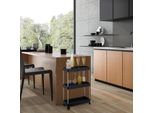 Carrello Niche Con 3 Ripiani, Nero, Contenitore Mobile