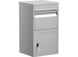 Cassetta Per Pacchi Wiltec Grigio 410 X 380 X 720 Mm Cassetta Per Pacchi In Acciaio Con Verniciatura A Polvere Cassetta Per Lettere Autoportante Con Serratura Per L'accettazione Dei Pacchi A Casa Consegna Di Pacchi, Posta, Lettere