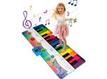 Tappetino Per Pianoforte Per Bambini Con 8 Suoni Di Strumenti, 24 Tasti, 181X73 Cm