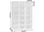 Scatole Per Scarpe - Contenitore Impilabile Per Scarpe - 18 Pezzi, Pieghevole, Modulare, Plastica, 25 X 18,5 X 35,5 Cm - Bianco