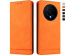 Custodia Per Honor Magic8, Flip Case In Finto Cuoio Retrò Con Supporto E Slot Per Carte Di Credito Arancione