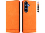 Custodia Per Samsung Galaxy S26+, Custodia Retro In Finto Cuoio Flip Con Supporto E Slot Per Carte Orange