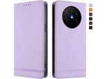 Custodia Per Huawei Mate 70 Air, Custodia Retro In Finto Cuoio Con Supporto E Slot Per Carte Purple