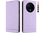 Custodia Per Honor Magic8, Custodia Retro In Finto Cuoio Flip Con Supporto E Slot Per Carte Purple