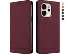 Custodia Per Oppo Reno15 Pro, Custodia Retro In Finto Cuoio Con Supporto E Slot Per Carte Rosso
