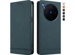 Custodia Per Vivo X300, Custodia Retro In Finto Cuoio Flip Con Supporto E Slot Per Carte Verde