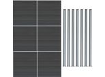 Recinto A Innesto Wpc X6 E Palo Di Recinzione A Led X7, Recinto Da Giardino In Plastica Grigio Da 1,85 M