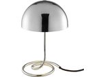 Otto Home Tischleuchte "Charlett Pilz Lampe", Silber (Chrom), Ø 20Cm H: 31Cm, 1 Stk., Leuchten, Tischlampe, Ø 20 Cm, HöHe 31 Cm, Metall, Spiralfuß, Pilzleuchte, G9, Tischleuchte