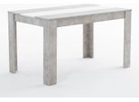 Set Da Pranzo Con Tavolo 135×80 Cm In Legno Rivestito In Melamina E Sedie In Polipropilene Rinforzato Con Fibra Di Vetro - Design Moderno, Robusto E Salvaspazio Per Cucina E Sala Da Pranzo - Ulisse + Martina - Bianco/Grigio/Bianco